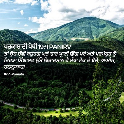 Picture 02 - ਪਰਕਾਸ਼ ਦੀ ਪੋਥੀ 19:4 PANIRV - ਤਾਂ ਉਹ ਚੌਵੀ ਬਜ਼ੁਰਗ - Bible Verse Picture