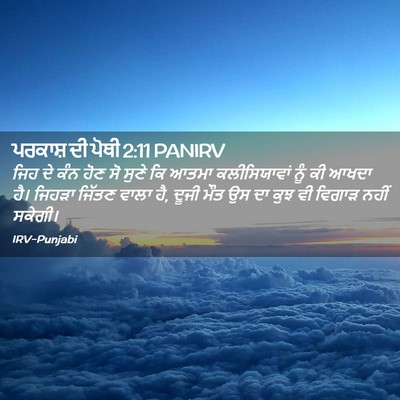 Picture 02 - ਪਰਕਾਸ਼ ਦੀ ਪੋਥੀ 2:11 PANIRV - ਜਿਹ ਦੇ ਕੰਨ ਹੋਣ ਸੋ - Bible Verse Picture