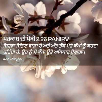 Picture 02 - ਪਰਕਾਸ਼ ਦੀ ਪੋਥੀ 2:26 PANIRV - ਜਿਹੜਾ ਜਿੱਤਣ ਵਾਲਾ - Bible Verse Picture