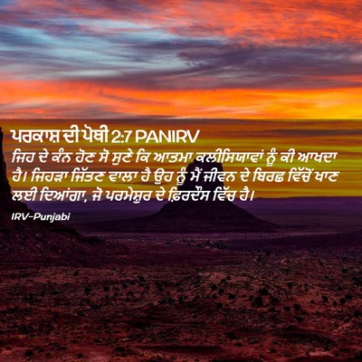 Picture 02 - ਪਰਕਾਸ਼ ਦੀ ਪੋਥੀ 2:7 PANIRV - ਜਿਹ ਦੇ ਕੰਨ ਹੋਣ ਸੋ - Bible Verse Picture