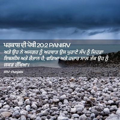 Picture 02 - ਪਰਕਾਸ਼ ਦੀ ਪੋਥੀ 20:2 PANIRV - ਅਤੇ ਉਹ ਨੇ ਅਜਗਰ ਨੂੰ - Bible Verse Picture