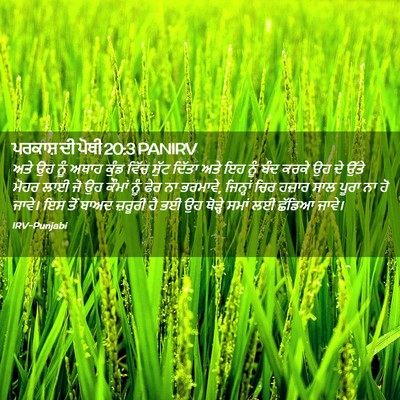 Picture 02 - ਪਰਕਾਸ਼ ਦੀ ਪੋਥੀ 20:3 PANIRV - ਅਤੇ ਉਹ ਨੂੰ ਅਥਾਹ - Bible Verse Picture