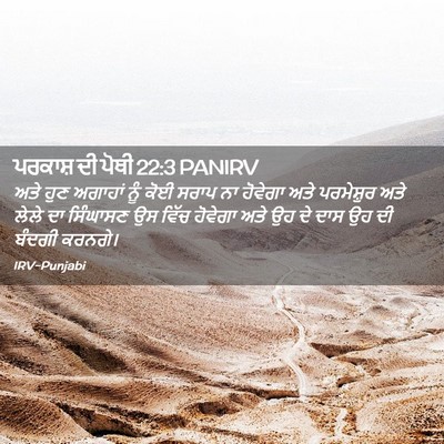 Picture 02 - ਪਰਕਾਸ਼ ਦੀ ਪੋਥੀ 22:3 PANIRV - ਅਤੇ ਹੁਣ ਅਗਾਹਾਂ ਨੂੰ - Bible Verse Picture