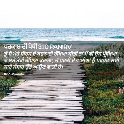 Picture 02 - ਪਰਕਾਸ਼ ਦੀ ਪੋਥੀ 3:10 PANIRV - ਤੂੰ ਜੋ ਮੇਰੇ ਧੀਰਜ ਦੇ - Bible Verse Picture