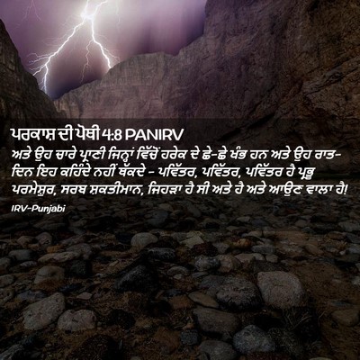 Picture 02 - ਪਰਕਾਸ਼ ਦੀ ਪੋਥੀ 4:8 PANIRV - ਅਤੇ ਉਹ ਚਾਰੇ ਪ੍ਰਾਣੀ - Bible Verse Picture