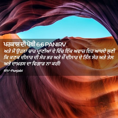 Picture 02 - ਪਰਕਾਸ਼ ਦੀ ਪੋਥੀ 6:6 PANIRV - ਅਤੇ ਮੈਂ ਉਹਨਾਂ ਚਾਰ - Bible Verse Picture