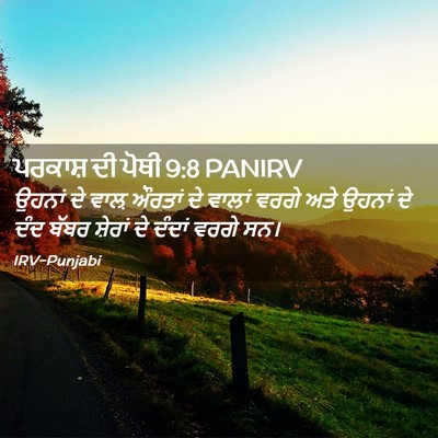 Picture 02 - ਪਰਕਾਸ਼ ਦੀ ਪੋਥੀ 9:8 PANIRV - ਉਹਨਾਂ ਦੇ ਵਾਲ਼ - Bible Verse Picture
