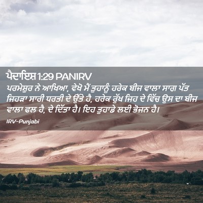 Picture 02 - ਪੈਦਾਇਸ਼ 1:29 PANIRV - ਪਰਮੇਸ਼ੁਰ ਨੇ ਆਖਿਆ, - Bible Verse Picture