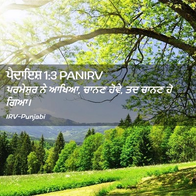 Picture 02 - ਪੈਦਾਇਸ਼ 1:3 PANIRV - ਪਰਮੇਸ਼ੁਰ ਨੇ ਆਖਿਆ, - Bible Verse Picture