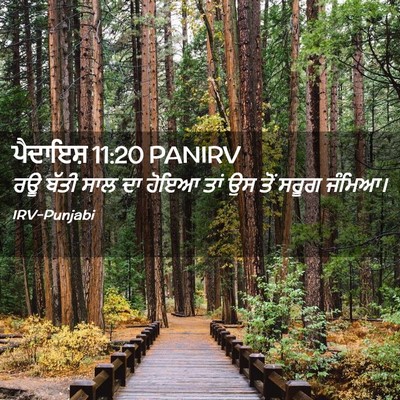 Picture 02 - ਪੈਦਾਇਸ਼ 11:20 PANIRV - ਰਊ ਬੱਤੀ ਸਾਲ ਦਾ ਹੋਇਆ - Bible Verse Picture