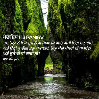 Picture 02 - ਪੈਦਾਇਸ਼ 11:3 PANIRV - ਤਦ ਉਨ੍ਹਾਂ ਨੇ ਇੱਕ - Bible Verse Picture