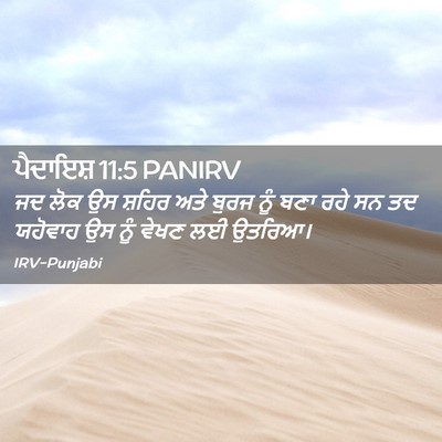 Picture 02 - ਪੈਦਾਇਸ਼ 11:5 PANIRV - ਜਦ ਲੋਕ ਉਸ ਸ਼ਹਿਰ ਅਤੇ - Bible Verse Picture
