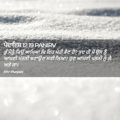 Picture 02 - ਪੈਦਾਇਸ਼ 12:19 PANIRV - ਤੂੰ ਮੈਨੂੰ ਕਿਉਂ - Bible Verse Picture
