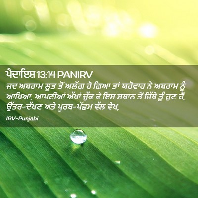 Picture 02 - ਪੈਦਾਇਸ਼ 13:14 PANIRV - ਜਦ ਅਬਰਾਮ ਲੂਤ ਤੋਂ - Bible Verse Picture