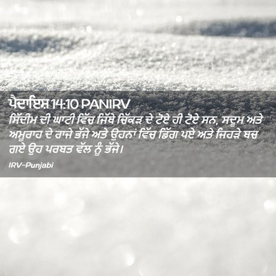 Picture 02 - ਪੈਦਾਇਸ਼ 14:10 PANIRV - ਸਿੱਦੀਮ ਦੀ ਘਾਟੀ - Bible Verse Picture