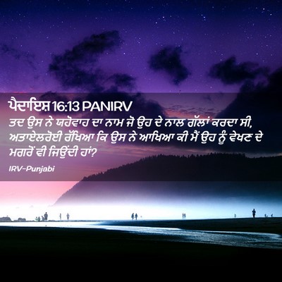 Picture 02 - ਪੈਦਾਇਸ਼ 16:13 PANIRV - ਤਦ ਉਸ ਨੇ ਯਹੋਵਾਹ ਦਾ - Bible Verse Picture