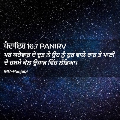 Picture 02 - ਪੈਦਾਇਸ਼ 16:7 PANIRV - ਪਰ ਯਹੋਵਾਹ ਦੇ ਦੂਤ ਨੇ - Bible Verse Picture