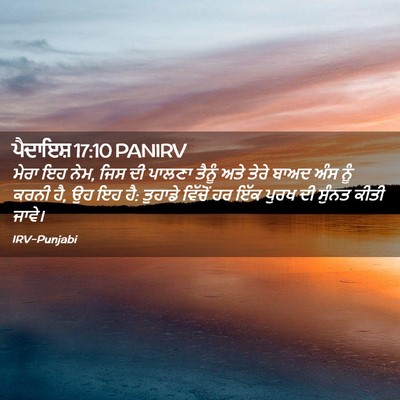 Picture 02 - ਪੈਦਾਇਸ਼ 17:10 PANIRV - ਮੇਰਾ ਇਹ ਨੇਮ, ਜਿਸ ਦੀ - Bible Verse Picture