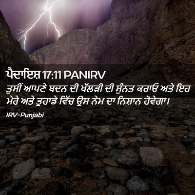 Picture 02 - ਪੈਦਾਇਸ਼ 17:11 PANIRV - ਤੁਸੀਂ ਆਪਣੇ ਬਦਨ ਦੀ - Bible Verse Picture