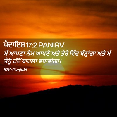 Picture 02 - ਪੈਦਾਇਸ਼ 17:2 PANIRV - ਮੈਂ ਆਪਣਾ ਨੇਮ ਆਪਣੇ - Bible Verse Picture