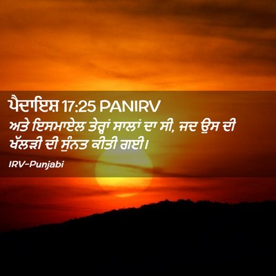 Picture 02 - ਪੈਦਾਇਸ਼ 17:25 PANIRV - ਅਤੇ ਇਸਮਾਏਲ - Bible Verse Picture