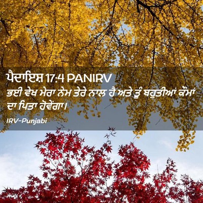 Picture 02 - ਪੈਦਾਇਸ਼ 17:4 PANIRV - ਭਈ ਵੇਖ ਮੇਰਾ ਨੇਮ - Bible Verse Picture