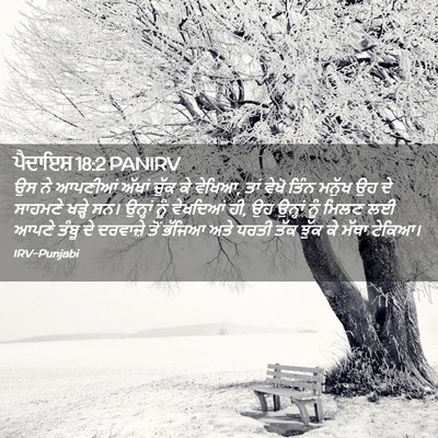 Picture 02 - ਪੈਦਾਇਸ਼ 18:2 PANIRV - ਉਸ ਨੇ ਆਪਣੀਆਂ ਅੱਖਾਂ - Bible Verse Picture