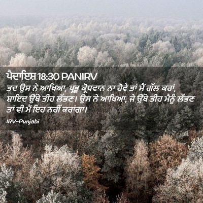 Picture 02 - ਪੈਦਾਇਸ਼ 18:30 PANIRV - ਤਦ ਉਸ ਨੇ ਆਖਿਆ, - Bible Verse Picture