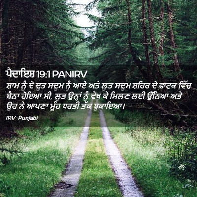Picture 02 - ਪੈਦਾਇਸ਼ 19:1 PANIRV - ਸ਼ਾਮ ਨੂੰ ਦੋ ਦੂਤ - Bible Verse Picture