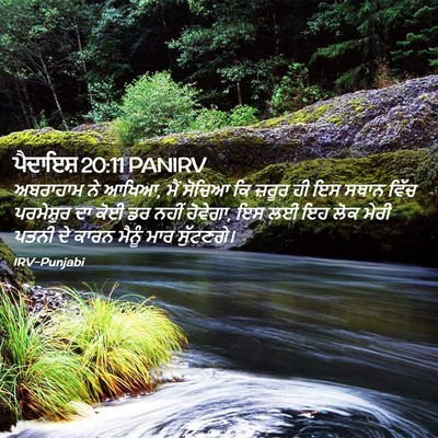 Picture 02 - ਪੈਦਾਇਸ਼ 20:11 PANIRV - ਅਬਰਾਹਾਮ ਨੇ ਆਖਿਆ, - Bible Verse Picture