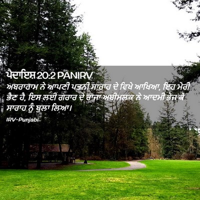 Picture 02 - ਪੈਦਾਇਸ਼ 20:2 PANIRV - ਅਬਰਾਹਾਮ ਨੇ ਆਪਣੀ - Bible Verse Picture