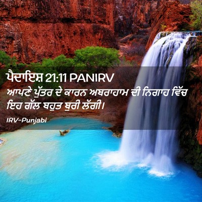 Picture 02 - ਪੈਦਾਇਸ਼ 21:11 PANIRV - ਆਪਣੇ ਪੁੱਤਰ ਦੇ ਕਾਰਨ - Bible Verse Picture