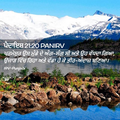 Picture 02 - ਪੈਦਾਇਸ਼ 21:20 PANIRV - ਪਰਮੇਸ਼ੁਰ ਉਸ ਮੁੰਡੇ - Bible Verse Picture
