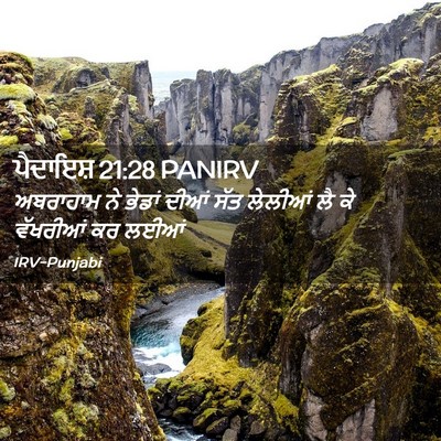 Picture 02 - ਪੈਦਾਇਸ਼ 21:28 PANIRV - ਅਬਰਾਹਾਮ ਨੇ ਭੇਡਾਂ - Bible Verse Picture