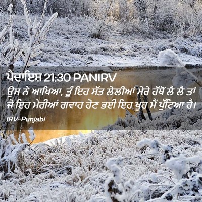 Picture 02 - ਪੈਦਾਇਸ਼ 21:30 PANIRV - ਉਸ ਨੇ ਆਖਿਆ, ਤੂੰ ਇਹ - Bible Verse Picture