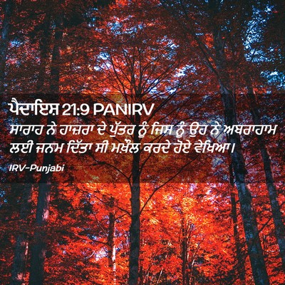 Picture 02 - ਪੈਦਾਇਸ਼ 21:9 PANIRV - ਸਾਰਾਹ ਨੇ ਹਾਜ਼ਰਾ ਦੇ - Bible Verse Picture
