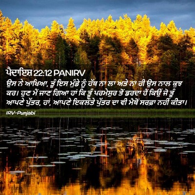 Picture 02 - ਪੈਦਾਇਸ਼ 22:12 PANIRV - ਉਸ ਨੇ ਆਖਿਆ, ਤੂੰ ਇਸ - Bible Verse Picture