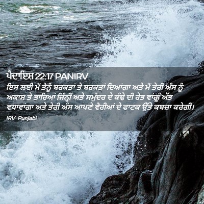 Picture 02 - ਪੈਦਾਇਸ਼ 22:17 PANIRV - ਇਸ ਲਈ ਮੈਂ ਤੈਨੂੰ - Bible Verse Picture
