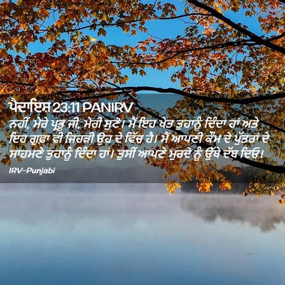 Picture 02 - ਪੈਦਾਇਸ਼ 23:11 PANIRV - ਨਹੀਂ, ਮੇਰੇ ਪ੍ਰਭੂ - Bible Verse Picture
