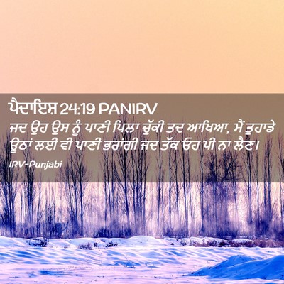 Picture 02 - ਪੈਦਾਇਸ਼ 24:19 PANIRV - ਜਦ ਉਹ ਉਸ ਨੂੰ ਪਾਣੀ - Bible Verse Picture