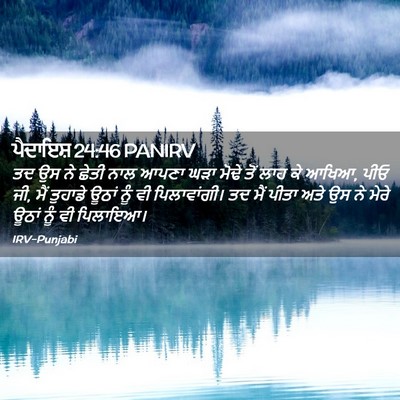 Picture 02 - ਪੈਦਾਇਸ਼ 24:46 PANIRV - ਤਦ ਉਸ ਨੇ ਛੇਤੀ ਨਾਲ - Bible Verse Picture