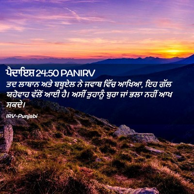 Picture 02 - ਪੈਦਾਇਸ਼ 24:50 PANIRV - ਤਦ ਲਾਬਾਨ ਅਤੇ ਬਥੂਏਲ - Bible Verse Picture