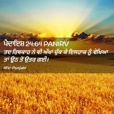 Picture 02 - ਪੈਦਾਇਸ਼ 24:64 PANIRV - ਤਦ ਰਿਬਕਾਹ ਨੇ ਵੀ - Bible Verse Picture