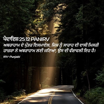 Picture 02 - ਪੈਦਾਇਸ਼ 25:12 PANIRV - ਅਬਰਾਹਾਮ ਦੇ ਪੁੱਤਰ - Bible Verse Picture