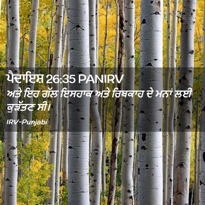 Picture 02 - ਪੈਦਾਇਸ਼ 26:35 PANIRV - ਅਤੇ ਇਹ ਗੱਲ ਇਸਹਾਕ - Bible Verse Picture