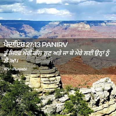 Picture 02 - ਪੈਦਾਇਸ਼ 27:13 PANIRV - ਤੂੰ ਸਿਰਫ਼ ਮੇਰੀ ਗੱਲ - Bible Verse Picture