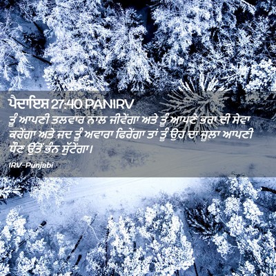 Picture 02 - ਪੈਦਾਇਸ਼ 27:40 PANIRV - ਤੂੰ ਆਪਣੀ ਤਲਵਾਰ ਨਾਲ - Bible Verse Picture