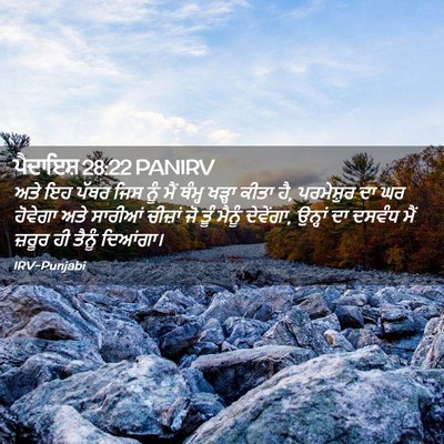 Picture 02 - ਪੈਦਾਇਸ਼ 28:22 PANIRV - ਅਤੇ ਇਹ ਪੱਥਰ ਜਿਸ ਨੂੰ - Bible Verse Picture