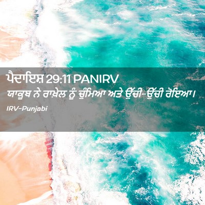 Picture 02 - ਪੈਦਾਇਸ਼ 29:11 PANIRV - ਯਾਕੂਬ ਨੇ ਰਾਖ਼ੇਲ - Bible Verse Picture