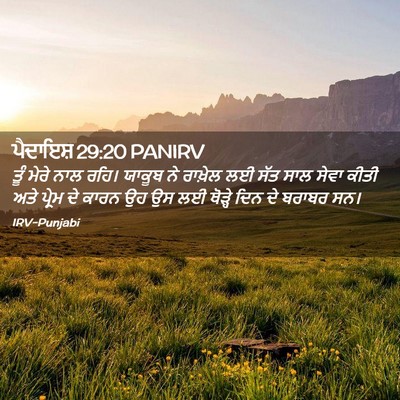 Picture 02 - ਪੈਦਾਇਸ਼ 29:20 PANIRV - ਤੂੰ ਮੇਰੇ ਨਾਲ ਰਹਿ। - Bible Verse Picture